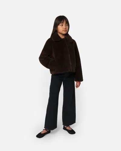 Apparis Elis Espresso Kids Short Coat In Brown
