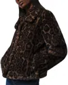 Apparis Elis Faux Fur Leopard Print Jacket In Brown