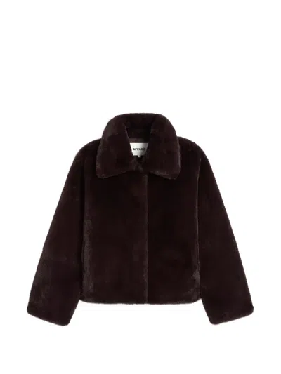 Apparis Elis Faux-fur Coat In Brown