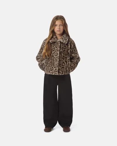 Apparis Elis Leopard Kids Coat In Light Leopard