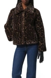 Apparis Elis Leopard Pattern Pluche™ Faux Fur Coat In Brown