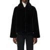 Apparis Milly Faux Fur Short Coat In Black