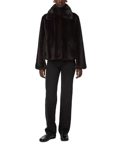 Apparis Elis Shaved Faux Fur Coat In Noir Multi