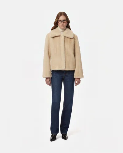 Apparis Elis Shaved Mink Coat In Latte Multi