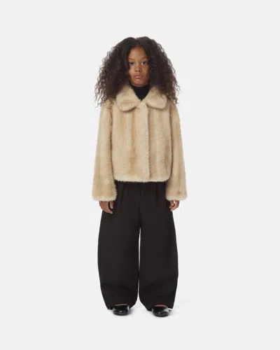 Apparis Elis Shaved Mink Kids Coat In Latte Multi