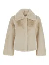 APPARIS 'ELIS' BEIGE JACKET WITH COLLAR IN ECO FUR WOMAN