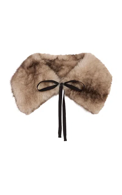 Apparis Eliza Faux Mink Fur Collar In Neutral