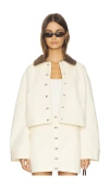 Apparis Ella Canvas Cropped Jacket In Neutral