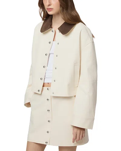 Apparis Ella Canvas Cropped Jacket In White