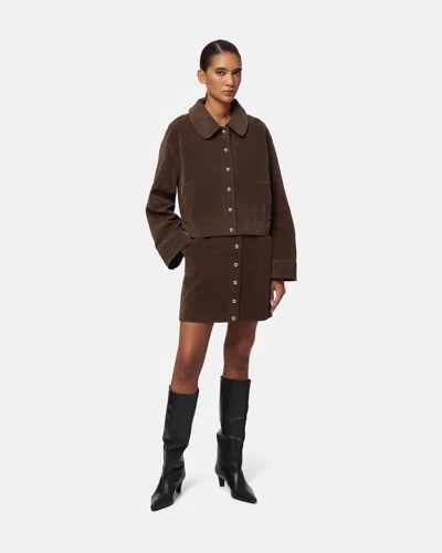 Apparis Ella Sans Suede Cropped Jacket In Brown