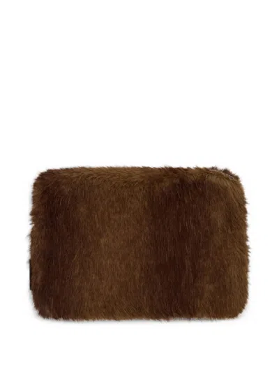Apparis Elle Faux-fur Laptop Sleeve In Brown