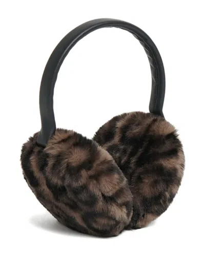 Apparis Esme Leopard-print Ear Muffs In Brown