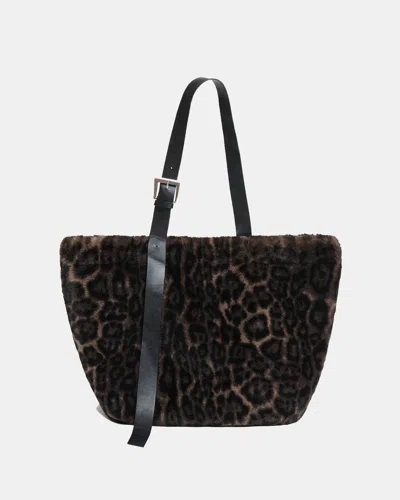 Apparis Esti Leopard Faux Fur Tote Bag In Dark Leopard