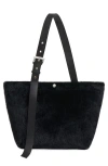 Apparis Esti Buckle Faux Hair Tote Bag In Noir
