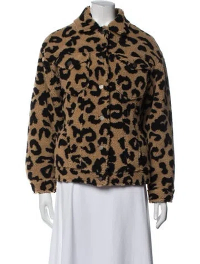 Pre-owned Apparis Faux Fur Animal Print Faux Fur Jacket