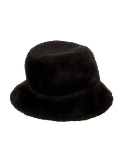 Pre-owned Apparis Faux Fur Bucket Hat In Black