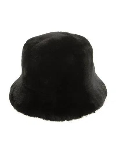 Pre-owned Apparis Faux Fur Bucket Hat In Black