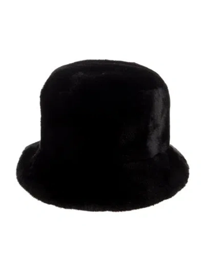 Pre-owned Apparis Faux Fur Bucket Hat In Black