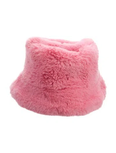 Pre-owned Apparis Faux Fur Bucket Hat In Pink