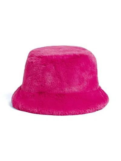 Apparis Kids' Faux-fur Bucket Hat In Pink