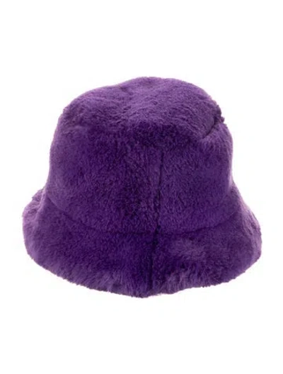 Pre-owned Apparis Faux Fur Bucket Hat In Purple