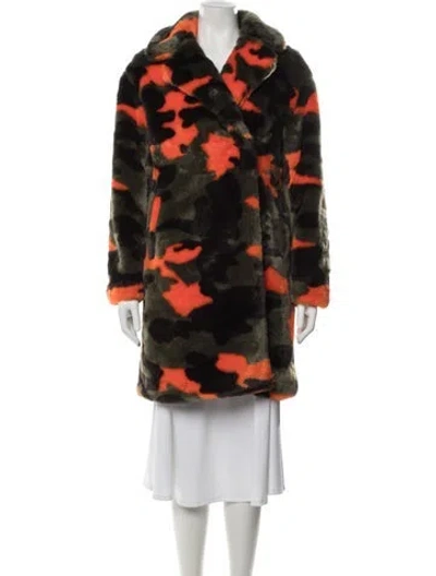 Pre-owned Apparis Faux Fur Camouflage Print Faux Fur Coat In Multi