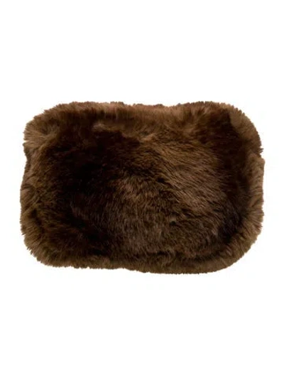 Pre-owned Apparis Faux Fur Clutch W/ Tags In Brown