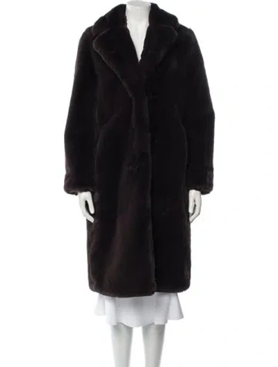 Pre-owned Apparis Faux Fur Coat In Black
