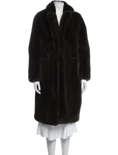 Pre-owned Apparis Faux Fur Coat In Black