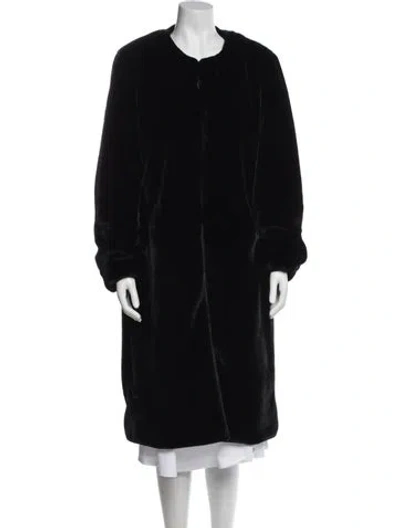 Pre-owned Apparis Faux Fur Coat In Black