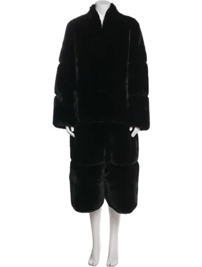 Pre-owned Apparis Faux Fur Coat In Black