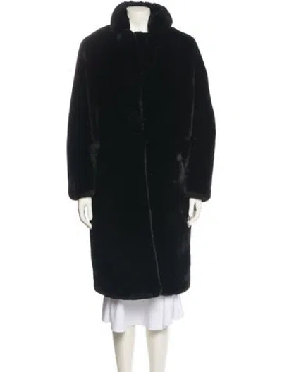 Pre-owned Apparis Faux Fur Coat In Black