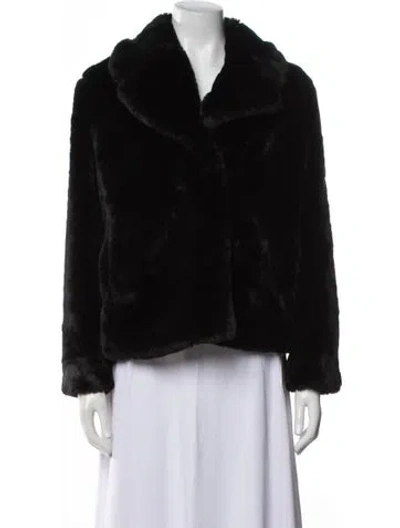 Pre-owned Apparis Faux Fur Coat In Black