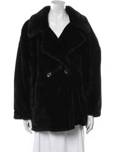 Pre-owned Apparis Faux Fur Coat In Black