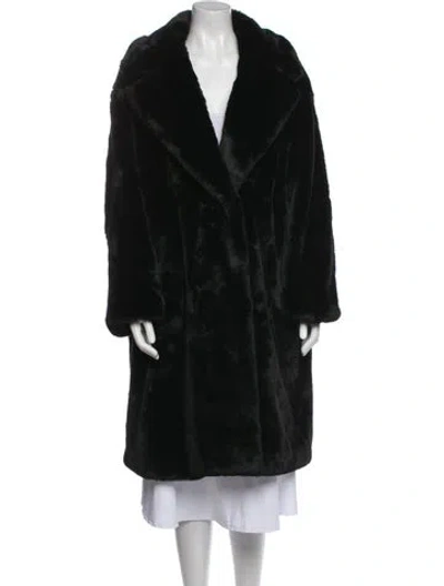 Pre-owned Apparis Faux Fur Coat In Black