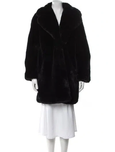 Pre-owned Apparis Faux Fur Coat In Black
