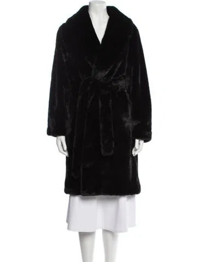 Pre-owned Apparis Faux Fur Coat In Black