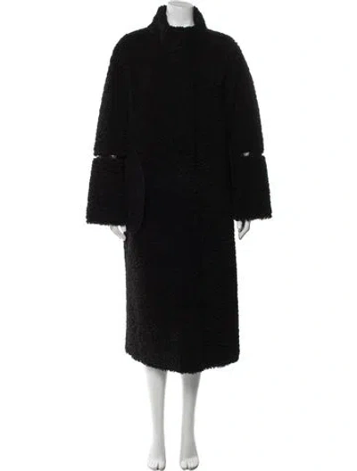 Pre-owned Apparis Faux Fur Coat In Black