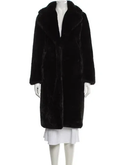 Pre-owned Apparis Faux Fur Coat In Black