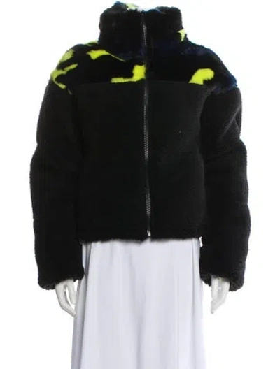 Pre-owned Apparis Faux Fur Coat In Black