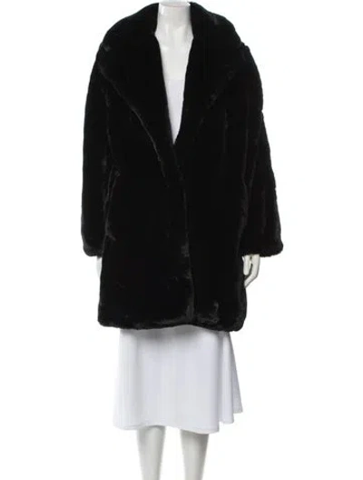 Pre-owned Apparis Faux Fur Coat In Black