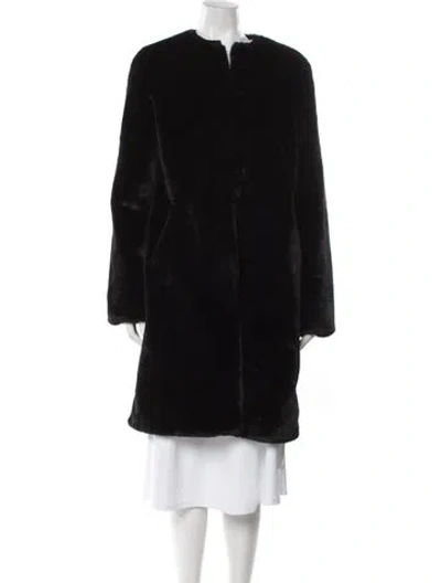 Pre-owned Apparis Faux Fur Coat In Black