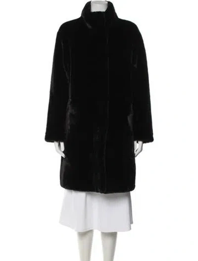 Pre-owned Apparis Faux Fur Coat In Black