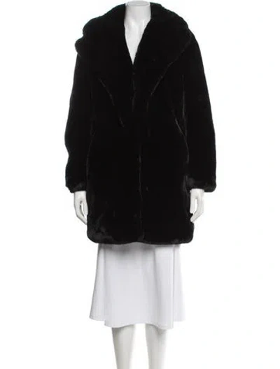 Pre-owned Apparis Faux Fur Coat In Black