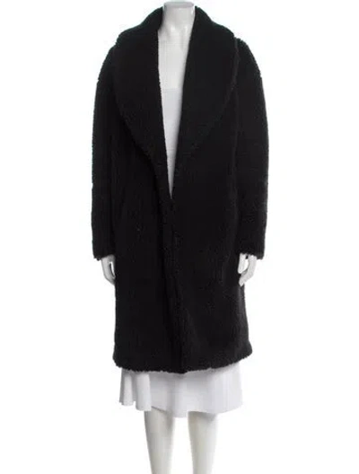 Pre-owned Apparis Faux Fur Coat In Black