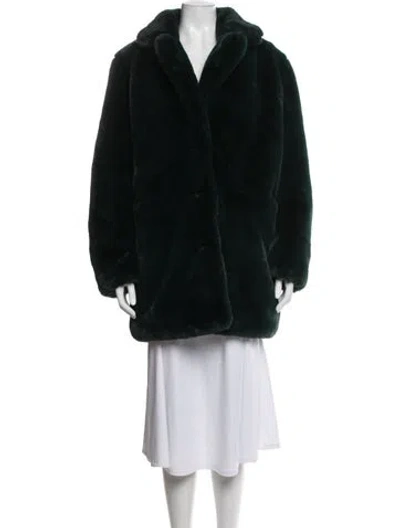 Pre-owned Apparis Faux Fur Coat In Black