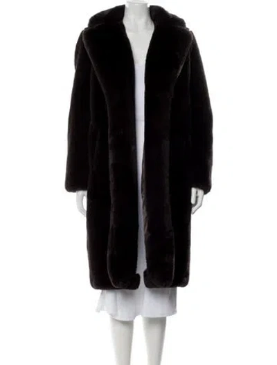 Pre-owned Apparis Faux Fur Coat In Black