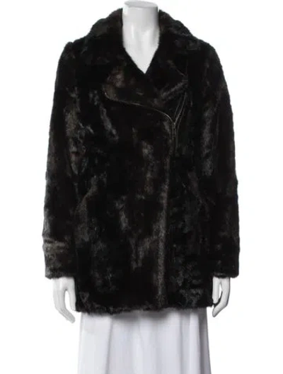Pre-owned Apparis Faux Fur Coat In Black