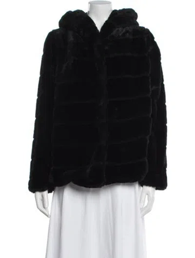 Pre-owned Apparis Faux Fur Coat In Black
