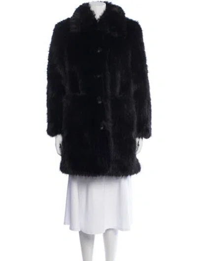 Pre-owned Apparis Faux Fur Coat In Black